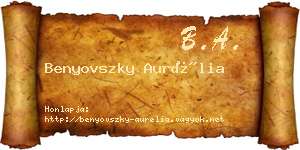 Benyovszky Aurélia névjegykártya